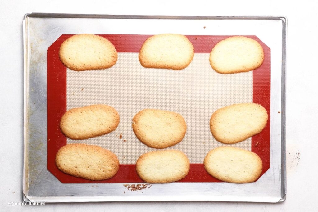 Batter formed into strips and put on tray
