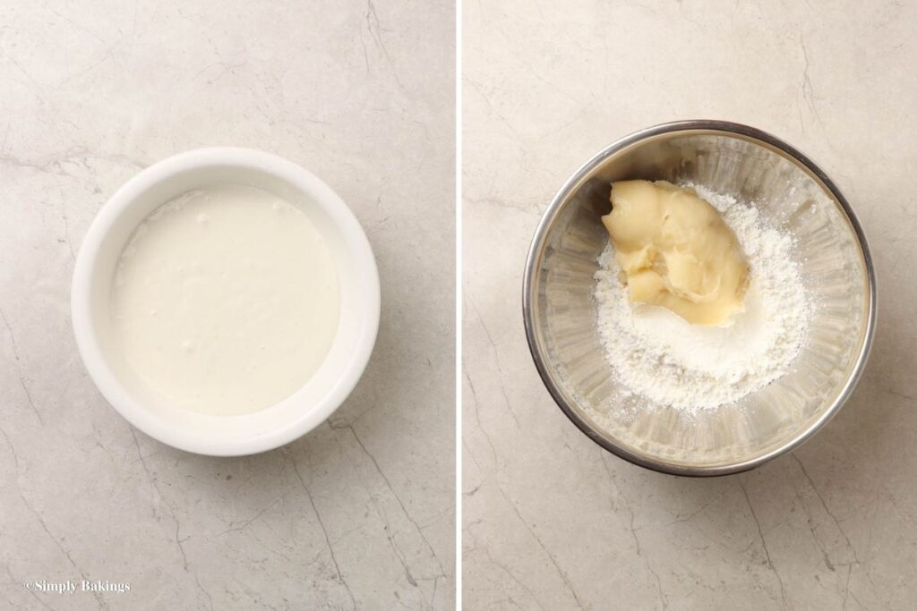 Dough cooled down and mixed with cornstarch