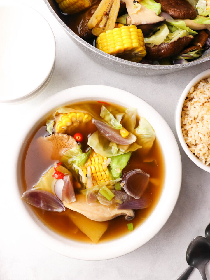 a bowl of healthy bulalo soup