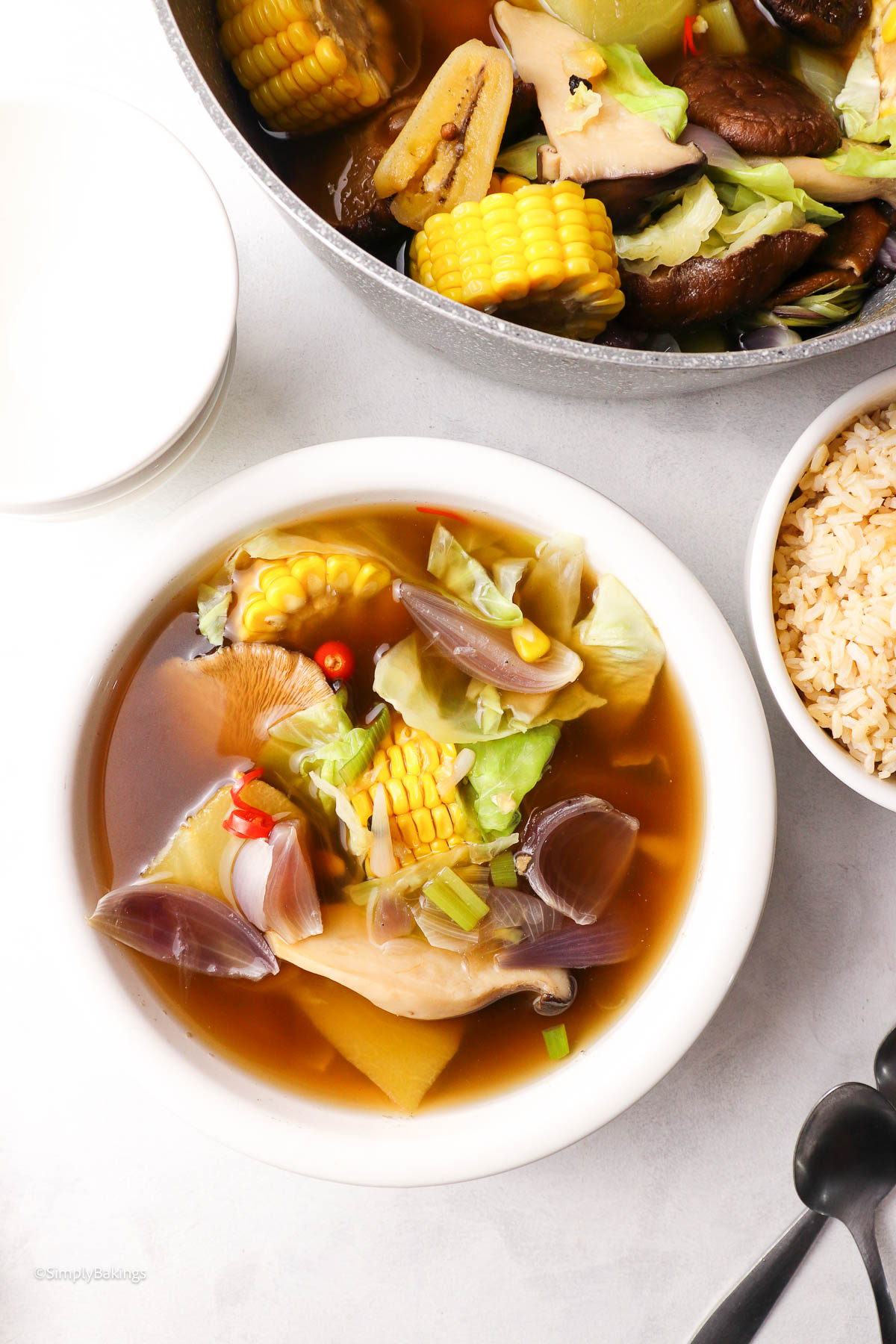 a bowl of healthy bulalo soup