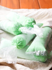 frozen avocado ice candies on cloth