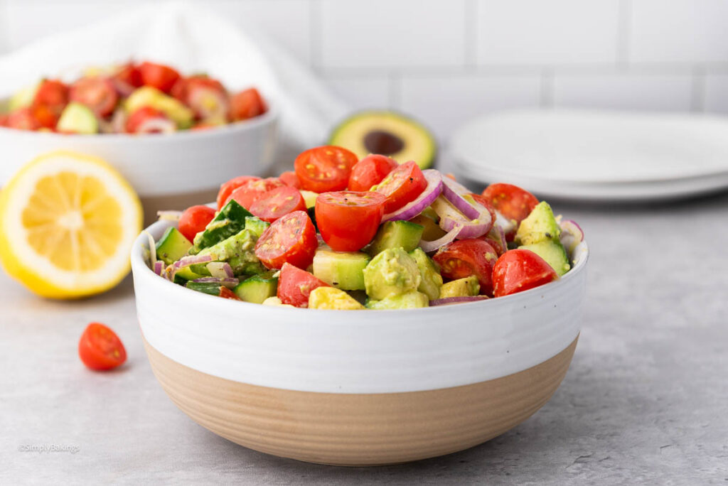 a bowl of delicious Cucumber Avocado Salsa