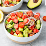 A bowl of healthy and delicious Cucumber Avocado Salsa