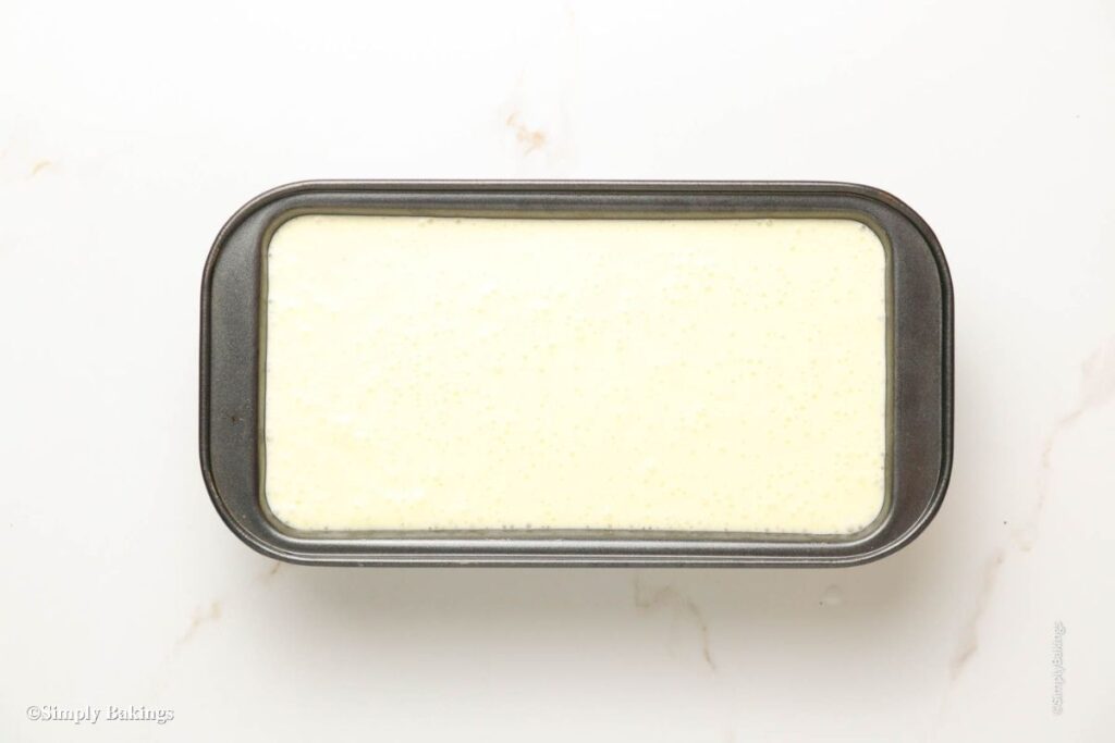 Tub full of the durian ice cream mixture