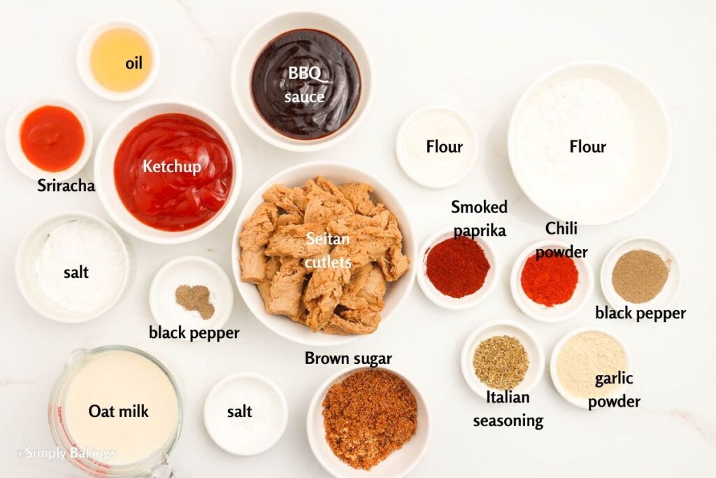 All ingredients in separate white bowl