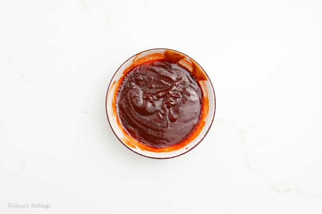 Mixture of different sauces in small bowl