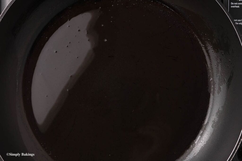 nonstick pan with olive oil heated over a medium heat