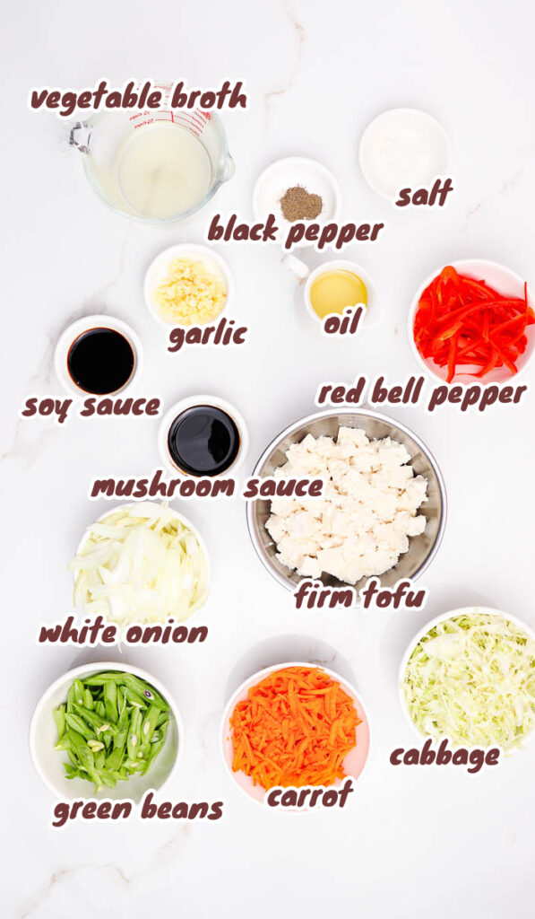 All ingredients for Lumpia in a Bowl