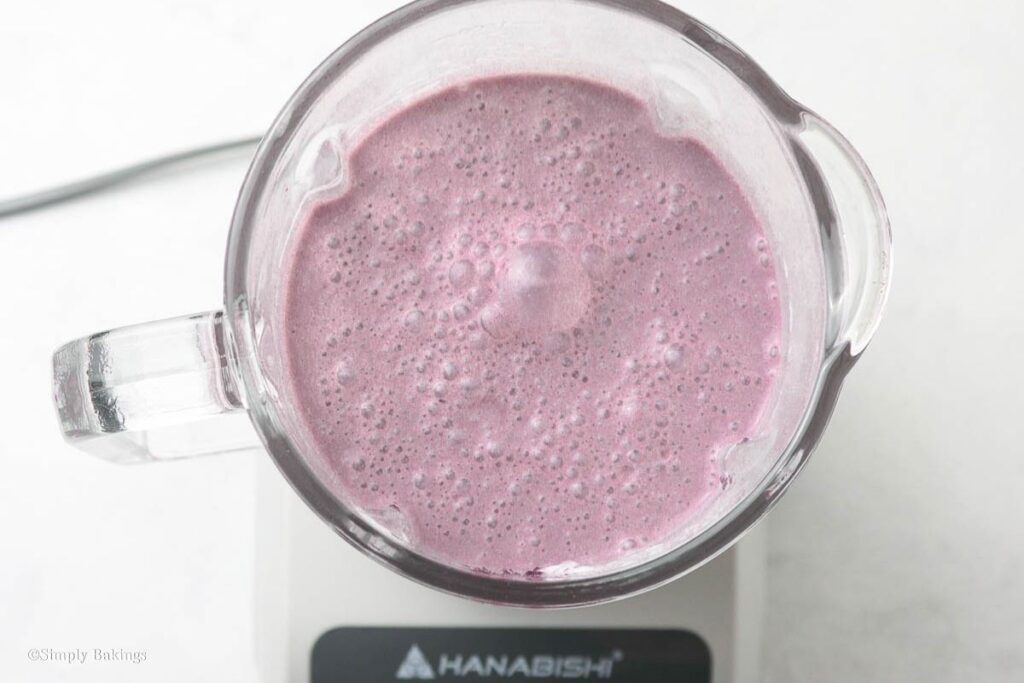 Creamy milkshake ingredients mixed well in the blender