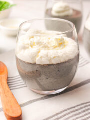 A glass of delicious Black Sesame Pudding