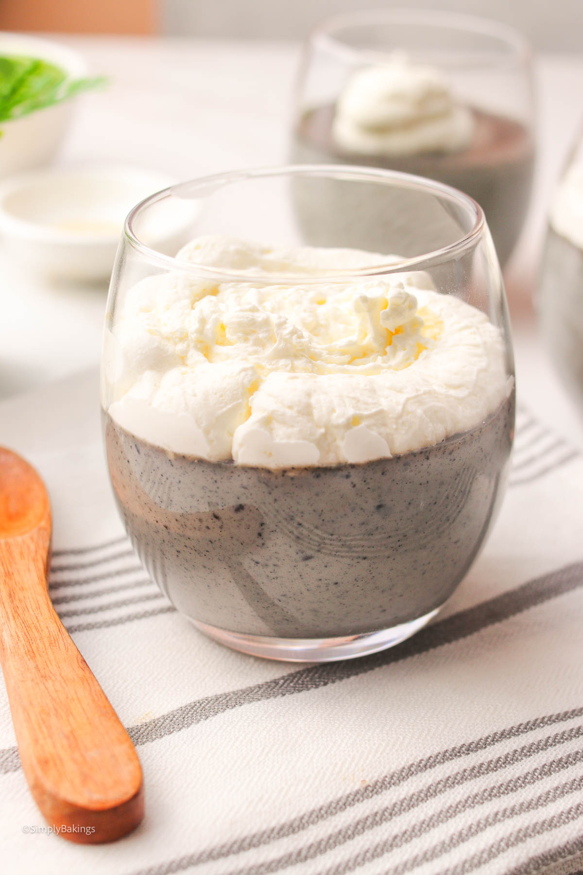 A glass of delicious Black Sesame Pudding