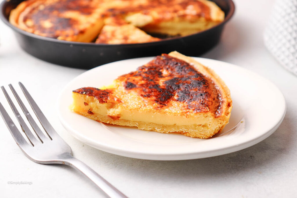 Fork next to a serving of Filipino Egg Pie