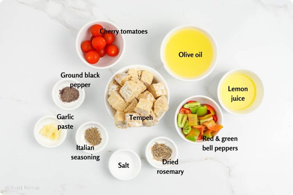 All ingredients for the Tempeh Marinade recipe