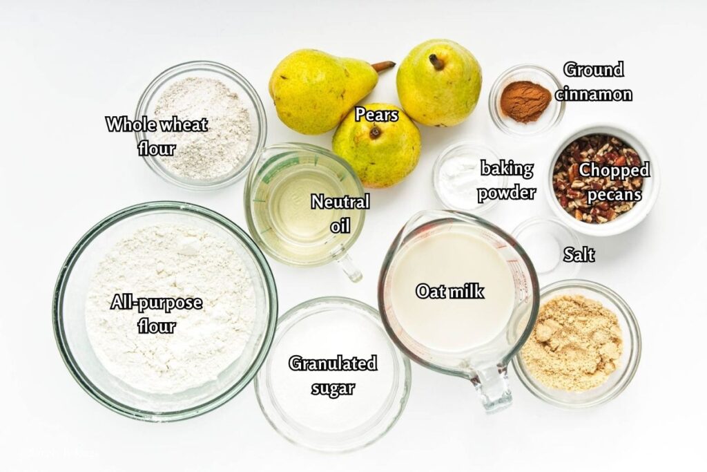 All ingredients for the Pear Coffee Cake recipe
