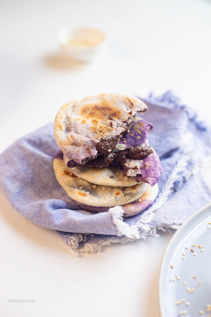 A stack of yummy Piaya being served at the table