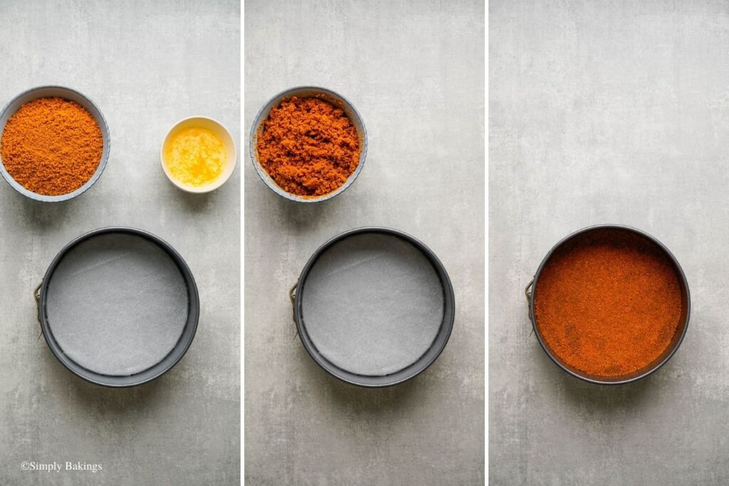 Crushed Biscoff mixed with melted butter and vanilla