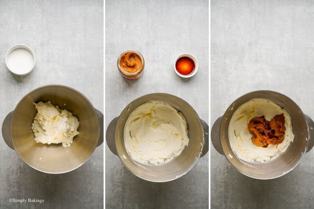 Cream cheese mixture blended with Biscoff cookie butter