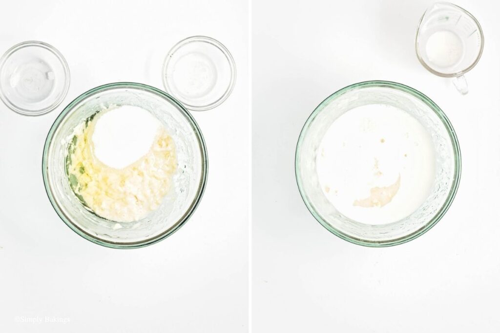 Wet ingredients mixed together in a bowl