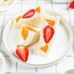 Three Japanese Fruit Sandwiches on a plate