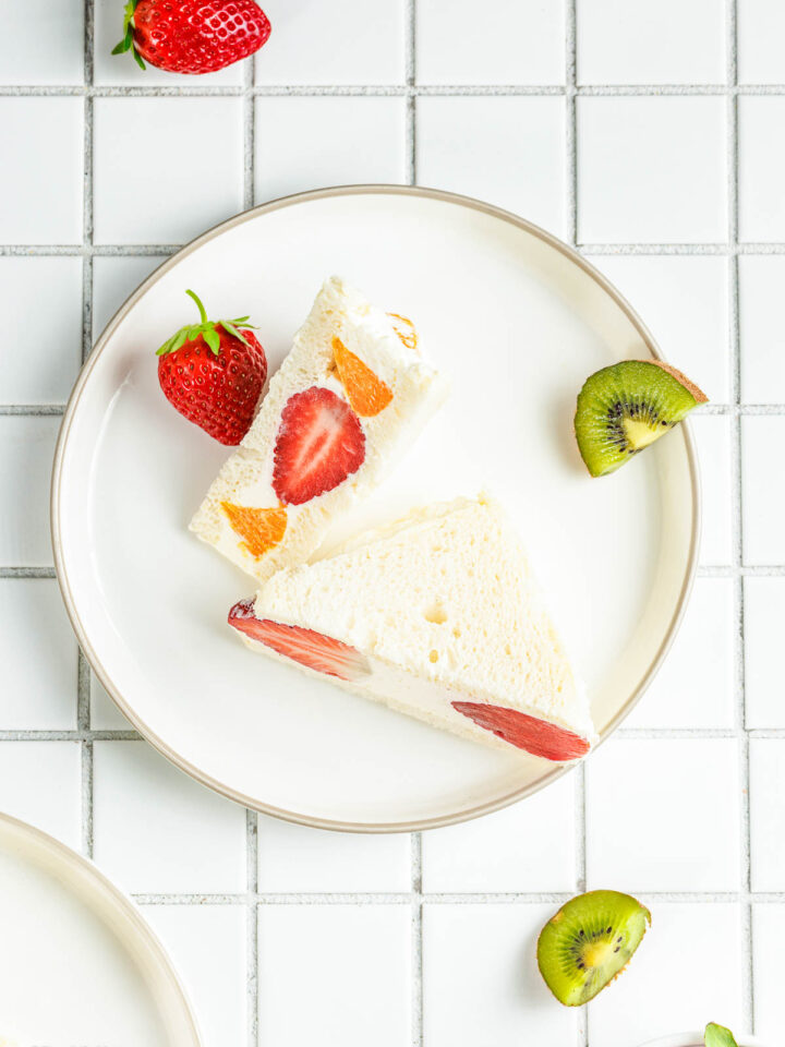 Japanese Fruit Sandwiches served at the table