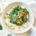 Rice topped with Alugbati recipe dish