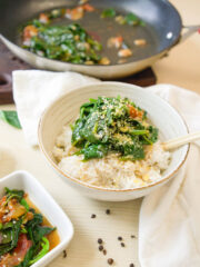 Delicious Alugbati dish in a white plate