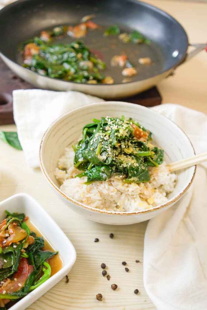 Delicious Alugbati dish in a white plate