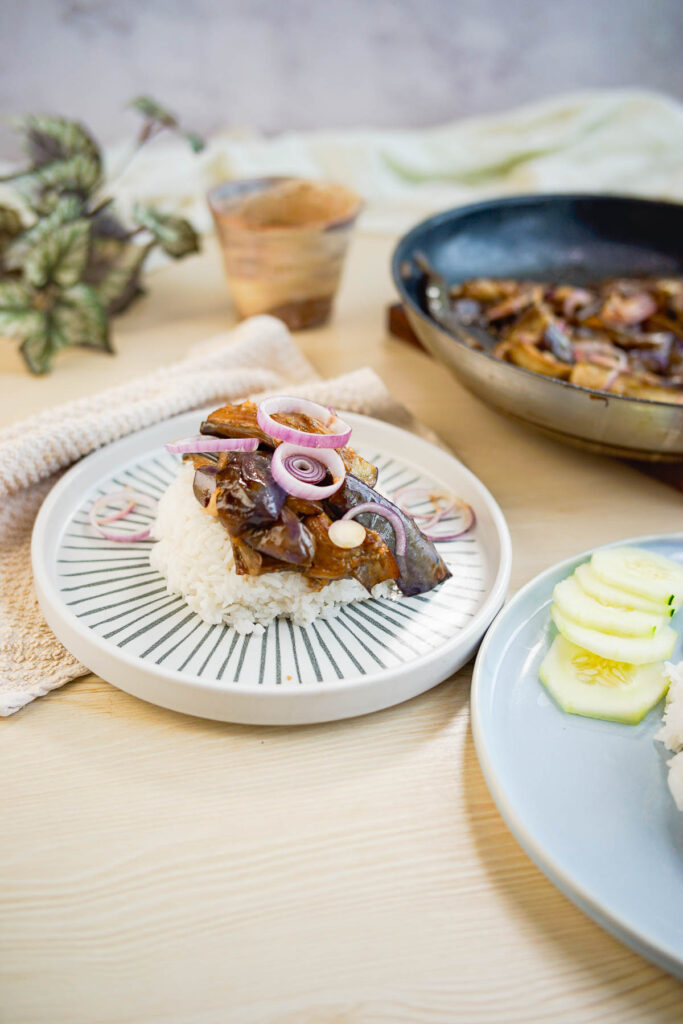 Eggplant Bisteak in a serving plate