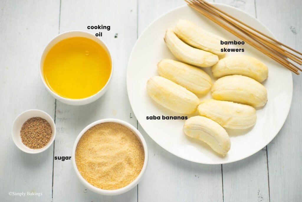 All ingredients for banana cue at the table