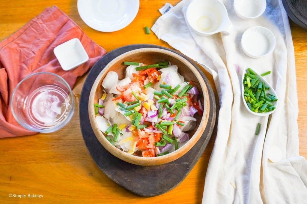 Veggies mixed in a wooden bowl