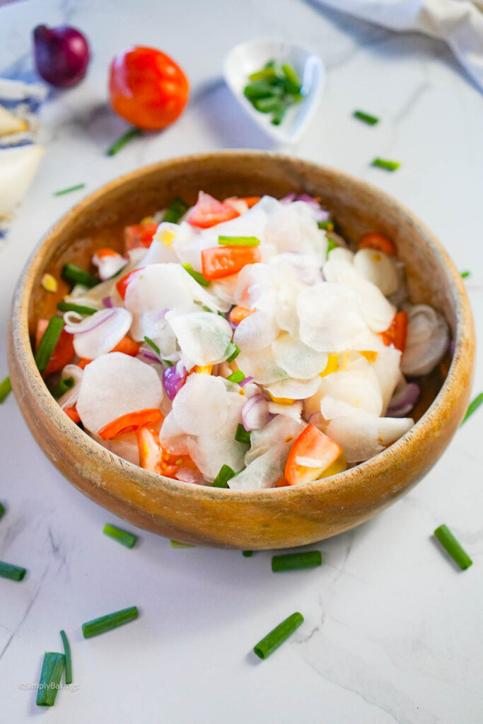 Filipino salad with radish and other veggies