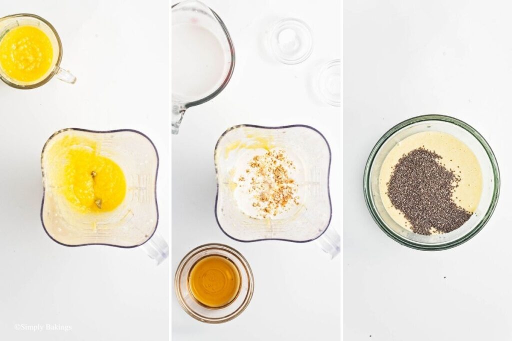 Mango and chia seeds mixed together