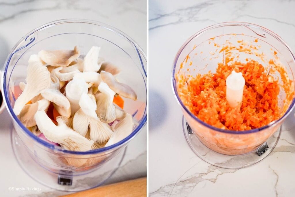 mixing all the ingredients in  a blender