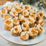 A batch of vegan siomai served on a plate