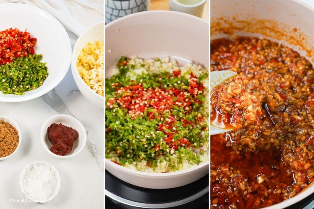 Ingredients mixed together to make the sauce