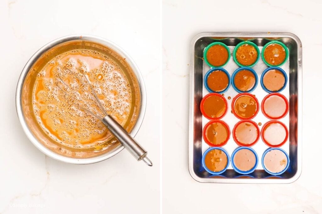 Kutsinta mixture poured into cups