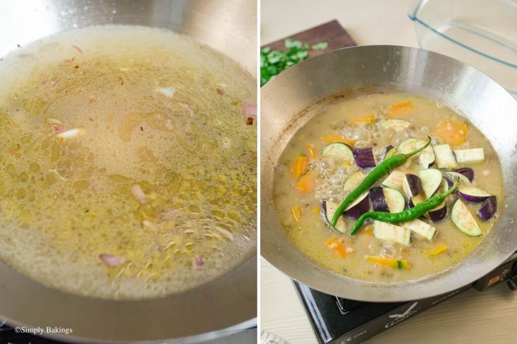 Cooking veggies together in a pan