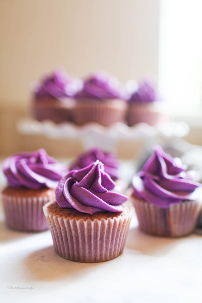 Ube cupcakes at the big table