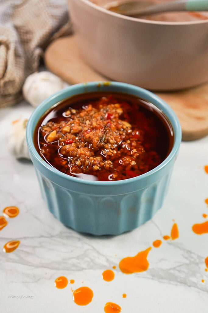 Chili garlic sauce ready to serve