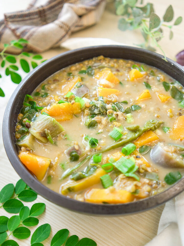 Monggo with Kalabasa served in a bowl