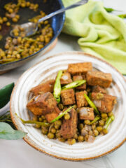 Spicy Balsamic Tofu dish with Green Peas