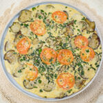 A healthy serving of eggplant omelette on a plate