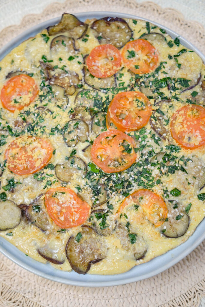 A serving of yummy eggplant omelette